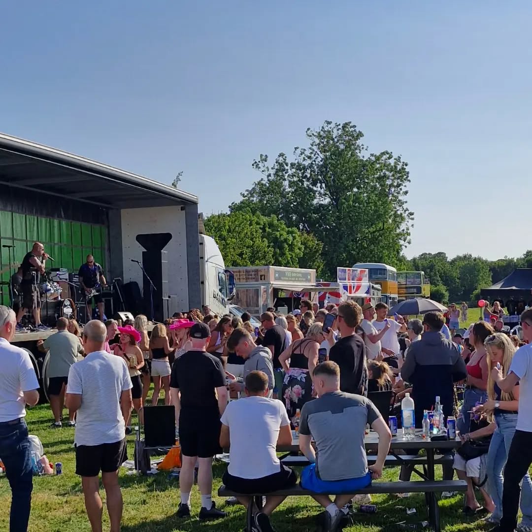 Busy outdoor public event attended by Shake & Sip